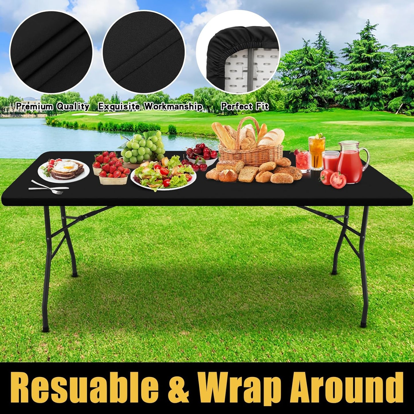 Elastic Fit Picnic Table Cover